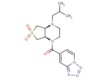 7-{[(4aS*,7aR*)-4-isobutyl-6,6-dioxidohexahydrothieno[3,4-b]pyrazin-1(2H)-yl]carbonyl}tetrazolo[1,5-a]pyridine