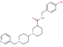 N-(4-hydroxybenzyl)-1'-(pyridin-3-ylmethyl)-1,4'-bipiperidine-3-carboxamide