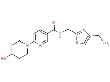 N-[(4-ethyl-1,3-thiazol-2-yl)methyl]-6-(4-hydroxy-1-piperidinyl)nicotinamide