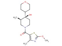 (3R*,4R*)-1-[(2-methoxy-4-methyl-1,3-thiazol-5-yl)carbonyl]-3-methyl-4-(tetrahydro-2H-pyran-4-yl)-4-piperidinol