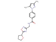 4-(3,5-dimethyl-1H-pyrazol-1-yl)-N-{[5-(tetrahydro-2-furanyl)-1,2,4-oxadiazol-3-yl]methyl}benzamide