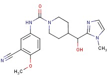 N-(3-cyano-4-methoxyphenyl)-4-[hydroxy(1-methyl-1H-imidazol-2-yl)methyl]piperidine-1-carboxamide