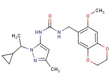 N-[1-(1-cyclopropylethyl)-3-methyl-1H-pyrazol-5-yl]-N'-[(7-methoxy-2,3-dihydro-1,4-benzodioxin-6-yl)methyl]urea