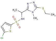 5-chloro-N-{1-[5-(ethylthio)-4-methyl-4H-1,2,4-triazol-3-yl]ethyl}-2-thiophenesulfonamide