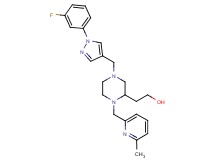 2-{4-{[1-(3-fluorophenyl)-1H-pyrazol-4-yl]methyl}-1-[(6-methyl-2-pyridinyl)methyl]-2-piperazinyl}ethanol