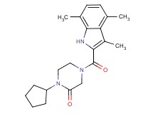 1-cyclopentyl-4-[(3,4,7-trimethyl-1H-indol-2-yl)carbonyl]-2-piperazinone