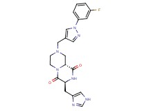 (3S*,9aR*)-8-{[1-(3-fluorophenyl)-1H-pyrazol-4-yl]methyl}-3-(1H-imidazol-4-ylmethyl)tetrahydro-2H-pyrazino[1,2-a]pyrazine-1,4(3H,6H)-dione