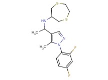 N-{1-[1-(2,4-difluorophenyl)-5-methyl-1H-pyrazol-4-yl]ethyl}-1,4-dithiepan-6-amine