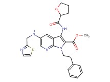 methyl 1-(2-phenylethyl)-3-[(tetrahydro-2-furanylcarbonyl)amino]-5-[(1,3-thiazol-2-ylmethyl)amino]-1H-pyrrolo[2,3-b]pyridine-2-carboxylate