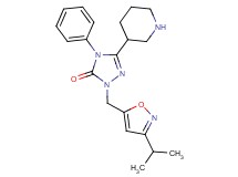 2-[(3-isopropyl-5-isoxazolyl)methyl]-4-phenyl-5-(3-piperidinyl)-2,4-dihydro-3H-1,2,4-triazol-3-one hydrochloride