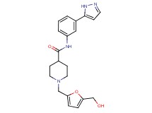1-{[5-(hydroxymethyl)-2-furyl]methyl}-N-[3-(1H-pyrazol-5-yl)phenyl]-4-piperidinecarboxamide
