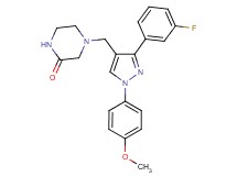 4-{[3-(3-fluorophenyl)-1-(4-methoxyphenyl)-1H-pyrazol-4-yl]methyl}-2-piperazinone