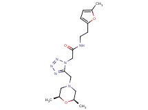 2-(5-{[(2R*,6S*)-2,6-dimethylmorpholin-4-yl]methyl}-1H-tetrazol-1-yl)-N-[2-(5-methyl-2-furyl)ethyl]acetamide