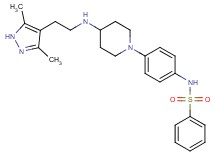 N-[4-(4-{[2-(3,5-dimethyl-1H-pyrazol-4-yl)ethyl]amino}-1-piperidinyl)phenyl]benzenesulfonamide
