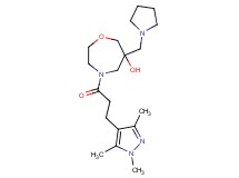 6-(pyrrolidin-1-ylmethyl)-4-[3-(1,3,5-trimethyl-1H-pyrazol-4-yl)propanoyl]-1,4-oxazepan-6-ol
