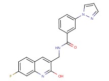 N-[(7-fluoro-2-hydroxy-3-quinolinyl)methyl]-3-(1H-pyrazol-1-yl)benzamide