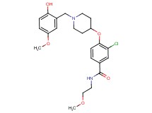 3-chloro-4-{[1-(2-hydroxy-5-methoxybenzyl)-4-piperidinyl]oxy}-N-(2-methoxyethyl)benzamide