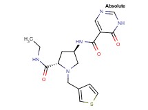 N-[(3R,5S)-5-[(ethylamino)carbonyl]-1-(3-thienylmethyl)pyrrolidin-3-yl]-6-oxo-1,6-dihydropyrimidine-5-carboxamide