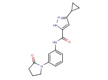 3-cyclopropyl-N-[3-(2-oxo-1-pyrrolidinyl)phenyl]-1H-pyrazole-5-carboxamide