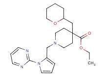 ethyl 1-{[1-(2-pyrimidinyl)-1H-pyrrol-2-yl]methyl}-4-(tetrahydro-2H-pyran-2-ylmethyl)-4-piperidinecarboxylate