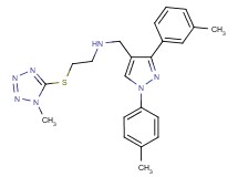 N-{[3-(3-methylphenyl)-1-(4-methylphenyl)-1H-pyrazol-4-yl]methyl}-2-[(1-methyl-1H-tetrazol-5-yl)thio]ethanamine
