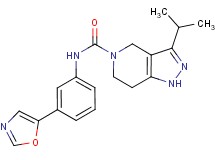 3-isopropyl-N-[3-(1,3-oxazol-5-yl)phenyl]-1,4,6,7-tetrahydro-5H-pyrazolo[4,3-c]pyridine-5-carboxamide