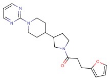 2-(4-{1-[3-(2-furyl)propanoyl]-3-pyrrolidinyl}-1-piperidinyl)pyrimidine