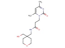 3-(4,6-dimethyl-2-oxopyrimidin-1(2H)-yl)-N-{[4-(hydroxymethyl)tetrahydro-2H-pyran-4-yl]methyl}propanamide