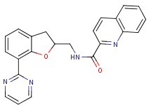 N-{[7-(2-pyrimidinyl)-2,3-dihydro-1-benzofuran-2-yl]methyl}-2-quinolinecarboxamide
