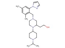 2-[4-[2,4-dimethyl-6-(1H-pyrazol-1-yl)benzyl]-1-(1-isopropyl-4-piperidinyl)-2-piperazinyl]ethanol