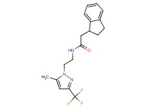 2-(2,3-dihydro-1H-inden-1-yl)-N-{2-[5-methyl-3-(trifluoromethyl)-1H-pyrazol-1-yl]ethyl}acetamide