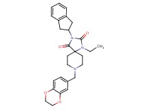 8-(2,3-dihydro-1,4-benzodioxin-6-ylmethyl)-3-(2,3-dihydro-1H-inden-2-yl)-1-ethyl-1,3,8-triazaspiro[4.5]decane-2,4-dione