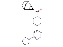 4-(1-pyrrolidinyl)-6-{1-[(1R*,2S*,3r,4R*,5S*)-tricyclo[3.2.1.0~2,4~]oct-3-ylcarbonyl]-4-piperidinyl}pyrimidine