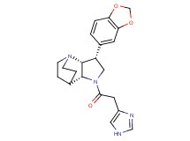 (2R*,3R*,6R*)-3-(1,3-benzodioxol-5-yl)-5-(1H-imidazol-4-ylacetyl)-1,5-diazatricyclo[5.2.2.0~2,6~]undecane