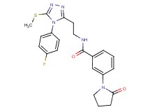 N-{2-[4-(4-fluorophenyl)-5-(methylthio)-4H-1,2,4-triazol-3-yl]ethyl}-3-(2-oxo-1-pyrrolidinyl)benzamide