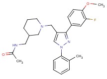 N-[(1-{[3-(3-fluoro-4-methoxyphenyl)-1-(2-methylphenyl)-1H-pyrazol-4-yl]methyl}-3-piperidinyl)methyl]acetamide