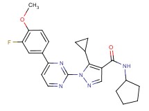 N-cyclopentyl-5-cyclopropyl-1-[4-(3-fluoro-4-methoxyphenyl)-2-pyrimidinyl]-1H-pyrazole-4-carboxamide
