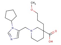 1-[(1-cyclopentyl-1H-imidazol-5-yl)methyl]-3-(3-methoxypropyl)-3-piperidinecarboxylic acid