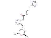 2-(5-{[(2R*,6S*)-2,6-dimethylmorpholin-4-yl]methyl}-1H-tetrazol-1-yl)-N-[2-(1H-1,2,4-triazol-5-ylthio)ethyl]acetamide