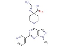 2-amino-8-[1-methyl-6-(3-pyridinyl)-1H-pyrazolo[3,4-d]pyrimidin-4-yl]-1,3,8-triazaspiro[4.5]dec-1-en-4-one