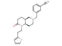3-{[(4aS*,8aR*)-2-oxo-1-[2-(2-thienyl)ethyl]octahydro-1,6-naphthyridin-6(2H)-yl]methyl}benzonitrile