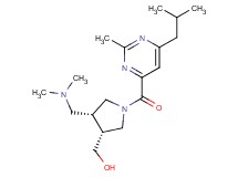 {(3R*,4R*)-4-[(dimethylamino)methyl]-1-[(6-isobutyl-2-methylpyrimidin-4-yl)carbonyl]pyrrolidin-3-yl}methanol