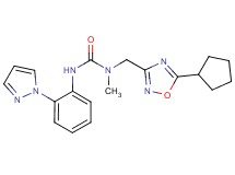 N-[(5-cyclopentyl-1,2,4-oxadiazol-3-yl)methyl]-N-methyl-N'-[2-(1H-pyrazol-1-yl)phenyl]urea
