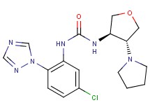 N-[5-chloro-2-(1H-1,2,4-triazol-1-yl)phenyl]-N'-[(3R*,4R*)-4-pyrrolidin-1-yltetrahydrofuran-3-yl]urea