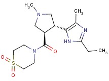 4-{[(3R*,4R*)-4-(2-ethyl-4-methyl-1H-imidazol-5-yl)-1-methylpyrrolidin-3-yl]carbonyl}thiomorpholine 1,1-dioxide