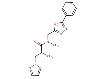 N,2-dimethyl-N-[(5-phenyl-1,3,4-oxadiazol-2-yl)methyl]-3-(1H-pyrazol-1-yl)propanamide