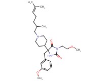 5-[1-(2,6-dimethyl-5-hepten-1-yl)-4-piperidinyl]-5-(3-methoxybenzyl)-3-(2-methoxyethyl)-2,4-imidazolidinedione