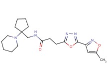 3-[5-(5-methyl-3-isoxazolyl)-1,3,4-oxadiazol-2-yl]-N-{[1-(1-piperidinyl)cyclopentyl]methyl}propanamide