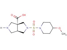 (3aR*,6aR*)-2-[(4-methoxy-1-piperidinyl)sulfonyl]hexahydropyrrolo[3,4-c]pyrrole-3a(1H)-carboxylic acid