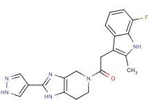 5-[(7-fluoro-2-methyl-1H-indol-3-yl)acetyl]-2-(1H-pyrazol-4-yl)-4,5,6,7-tetrahydro-1H-imidazo[4,5-c]pyridine